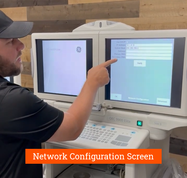 Network configuration screen on 9900