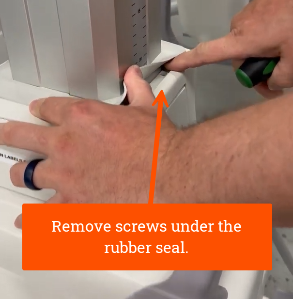 Remove screws under the rubber seal-2