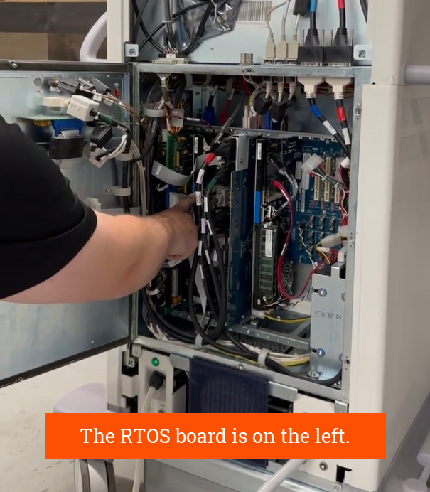 The RTOS board is on the left